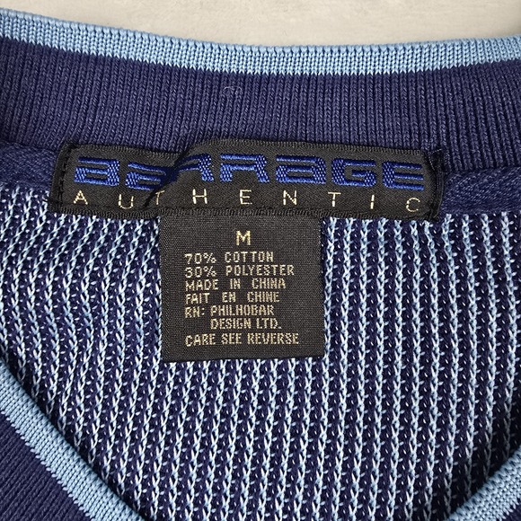 Barrage Authentic Y2K Men's Size Medium Blue‎ Long Sleeve Knit Shirt New - Picture 3 of 7